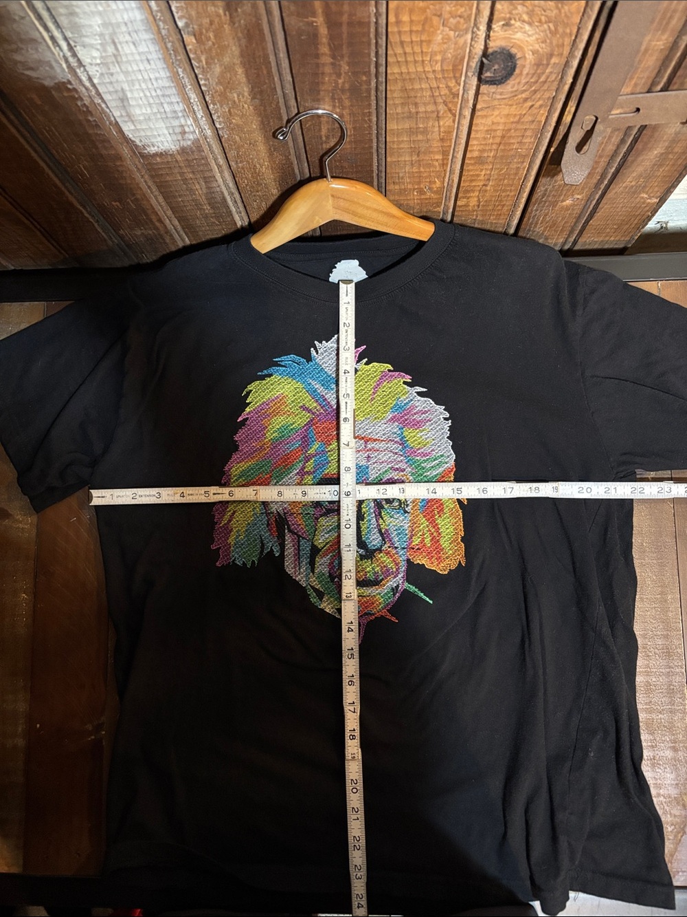 Black Graphic Albert Einstein Crewneck T-Shirt - Picture 5 of 5